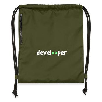 Développeur Code Scripting Debug Informatik Geek - Sac à cordon en polyester recyclé - military green - Devant