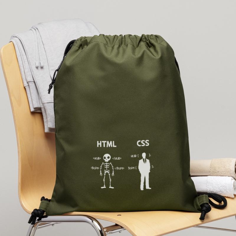Code Css C++ Php Java Développeur Code Scripting Sac à cordon en polyester recyclé