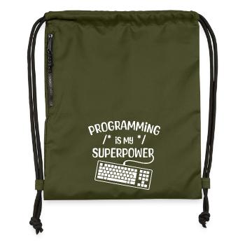 Computerfreak Developer Statement Coding Computer Science - Gymsac made from recycled material - military green - Front