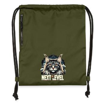 Maine Coon Cat Next Level Gift - Gymsac made from recycled material - military green - Front