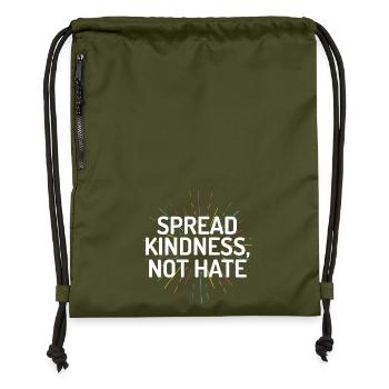 LGBT Pride Month - Spread Kindness Not Hate - Gymsac made from recycled material - military green - Front