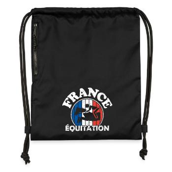 Reitsport - Frankreich Reitsport - Reitsport. - Turnbeutel aus Recycling-Material - Schwarz - Vorne