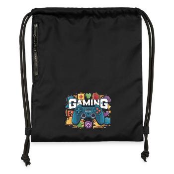 Gaming - Controller - Turnbeutel aus Recycling-Material - Schwarz - Vorne