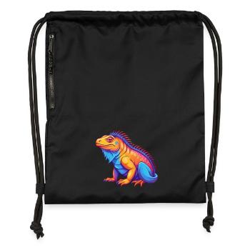 Iguana Colorful Kawaii Cartoon Character Clipart - Gymsac made from recycled material - black - Front