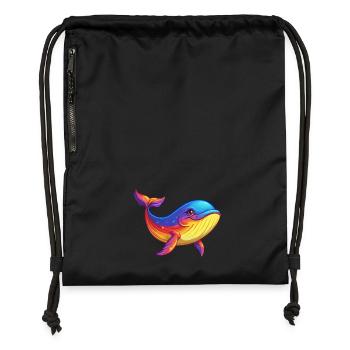 Whale Colorful Kawaii Cartoon Character Clipart - Gymsac made from recycled material - black - Front