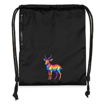 Impala Bunte Kawaii Cartoon Figur Clipart - Turnbeutel aus Recycling-Material - Schwarz - Vorne