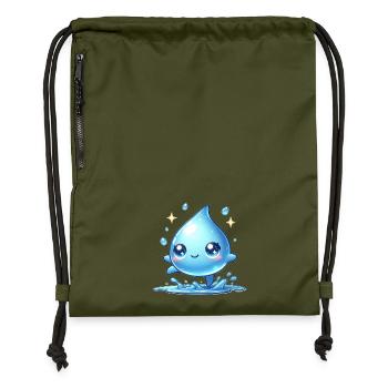 Water - Gymsac made from recycled material - military green - Front