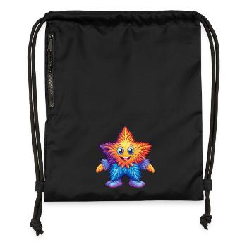 Feather Star Colorful Kawaii Cartoon Sea Animal - Gymsac made from recycled material - black - Front