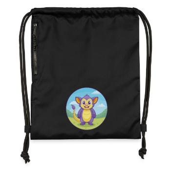 Aye Aye Cute Kawaii Cartoon Clipart Animal Pet - Gymsac made from recycled material - black - Front