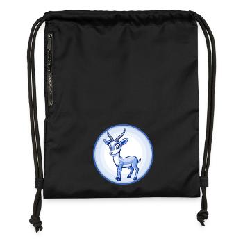 Impala Blau Kawaii Cartoon Figur Clipart Haustier - Turnbeutel aus Recycling-Material - Schwarz - Vorne