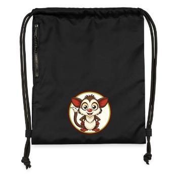 Aye Aye Colorful Kawaii Cartoon Character Clipart - Gymsac made from recycled material - black - Front