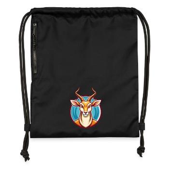 Impala Lustige Kawaii Cartoon Clipart Tier Haustier - Turnbeutel aus Recycling-Material - Schwarz - Vorne