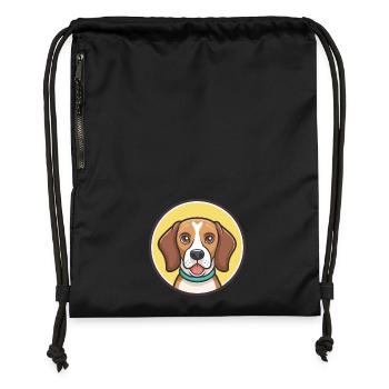Beagle Harrier Hunderasse Cartoon Kawaii Clipart - Turnbeutel aus Recycling-Material - Schwarz - Vorne