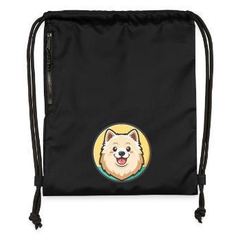 Samoyed Dog Breed Cartoon Character Kawaii Clipart - Gymsac made from recycled material - black - Front