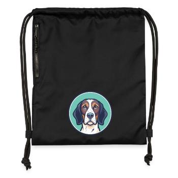 Ariege Pointer Dog Breed Cartoon Kawaii Clipart - Gymsac made from recycled material - black - Front