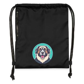 Kaukasischer Schäferhund Hunderasse Karikatur Kawaii - Turnbeutel aus Recycling-Material - Schwarz - Vorne