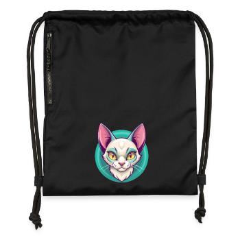 Javanische Katzenrasse Karikatur Kawaii Tier Haustier - Turnbeutel aus Recycling-Material - Schwarz - Vorne