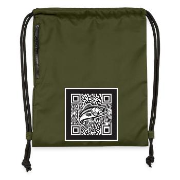 Barsch QR Code Design - Turnbeutel aus Recycling-Material - military Green - Vorne