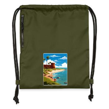 Dry Tortugas National Park Travel Poster Souvenir - Gymsac made from recycled material - military green - Front