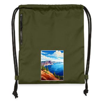 Great Smoky Mountains Nationalpark Reiseposter - Turnbeutel aus Recycling-Material - military Green - Vorne