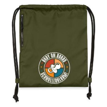 Bébé à bord - Sac à cordon en polyester recyclé - military green - Devant