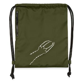 Cats, Claws, Paws, Paws, Claws, Scratches, Stripes - Gymsac made from recycled material - military green - Front