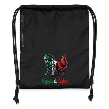 Der stolz von Cagliari Italien Flagge - Turnbeutel aus Recycling-Material - Schwarz - Vorne