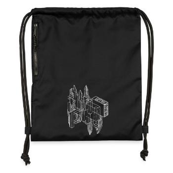 Gothic Alertness - Geometric Line Drawing - Gymsac made from recycled material - black - Front