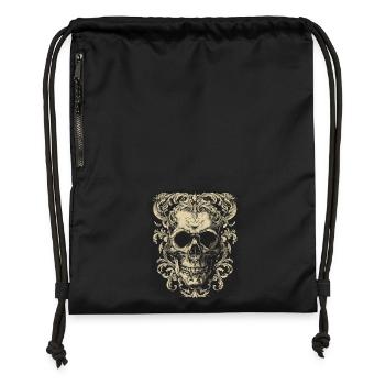 Crâne gothique - Sac à cordon en polyester recyclé - noir - Devant