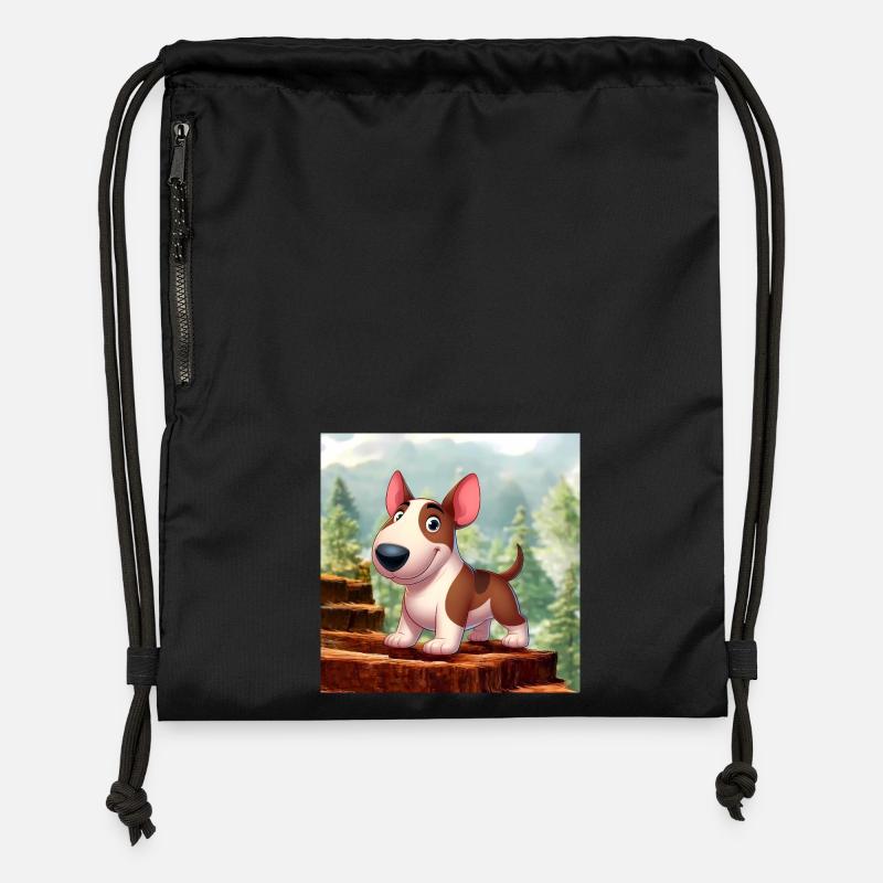 Bull Terrier 2 - Gymsac made from recycled material - black