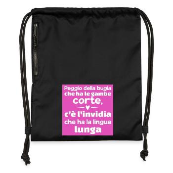 sticker ironic phrase lie envy sticker - Gymsac made from recycled material - black - Front