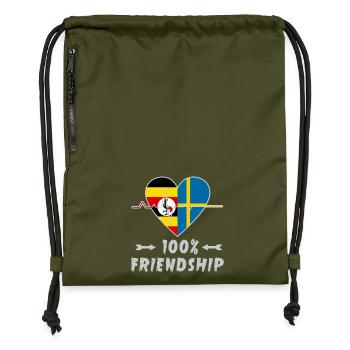 Uganda and Sweden 100% friendship - Gymsac made from recycled material - military green - Front