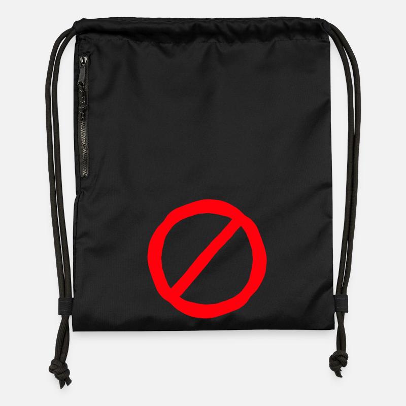 Prohibition sign comic style - Gymsac made from recycled material - black