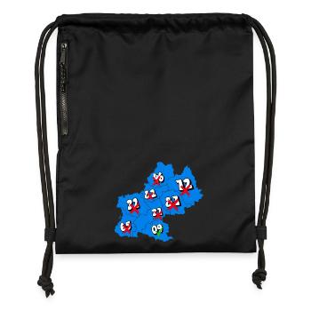 Région Midi-Pyrénées - Sac à cordon en polyester recyclé - noir - Devant
