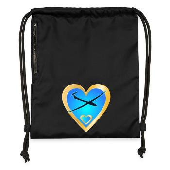 GLIDER PILOT HEART AIR SPORTS - Gymsac made from recycled material - black - Front