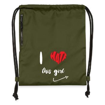 Détester cette fille Stop Hate Anti Hate - Sac à cordon en polyester recyclé - military green - Devant