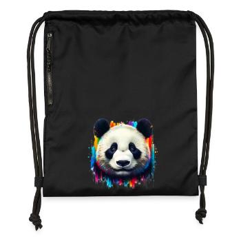 Panda - Turnbeutel aus Recycling-Material - Schwarz - Vorne