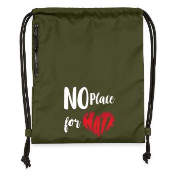 Pas de place pour la haine Stop Hate Anti Hate - Sac à cordon en polyester recyclé - military green - Devant