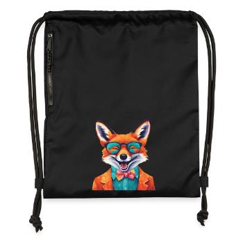 Vibrant Fox in Stylish Attire - Gymsac made from recycled material - black - Front