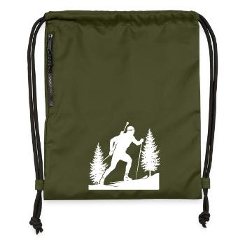 Biathlon Biathlète Sports d’hiver - Sac à cordon en polyester recyclé - military green - Devant