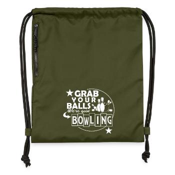 Bowling Grab your Balls - Turnbeutel aus Recycling-Material - military Green - Vorne