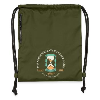 Restart – Hourglass of Second Chances - Gymsac made from recycled material - military green - Front