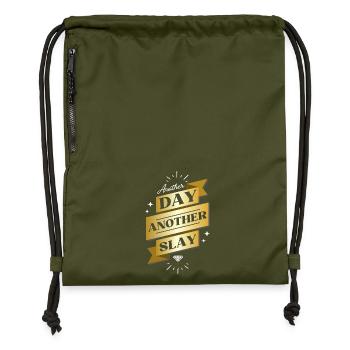 Another Day Another Slay – Glam Statement - Gymsac made from recycled material - military green - Front