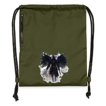 Dark Angel T-Shirt – Mystical Fantasy Design - Gymsac made from recycled material - military green - Front