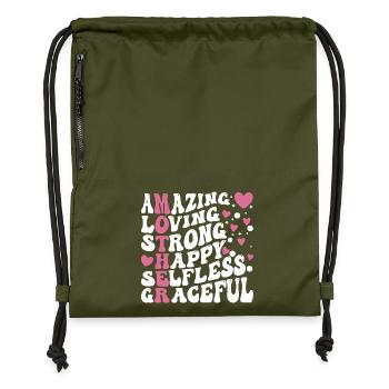 Best Mom Ever - Gymsac made from recycled material - military green - Front