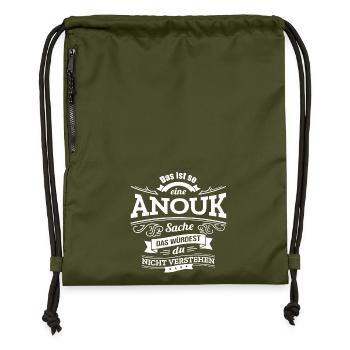 ANOUK, DER KATALYSATOR FÜR DEINEN ERFOLG - Turnbeutel aus Recycling-Material - military Green - Vorne
