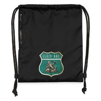 Mining – Faith & Work - Gymsac made from recycled material - black - Front