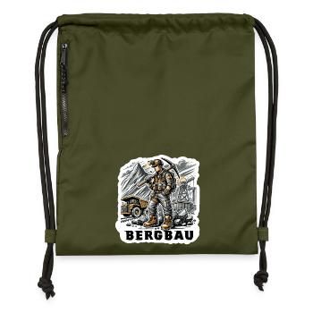 Hard work in mining - Gymsac made from recycled material - military green - Front