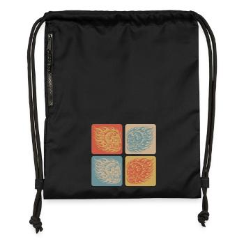 Crâne enflammé – Style motard et rocker - Sac à cordon en polyester recyclé - noir - Devant