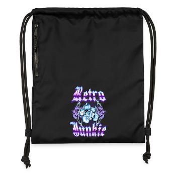 Retro Junkie – 90s Gothic Floral Style - Gymsac made from recycled material - black - Front